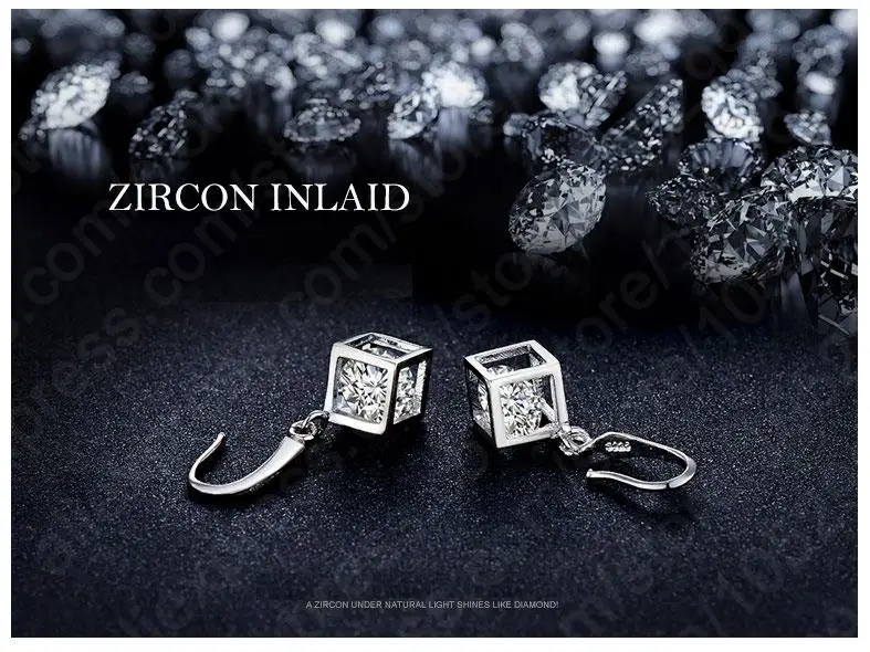 Hot Sale Big Promotion 925 Sterling Silver Jewelry Set Wedding Accessories Shiny Crystal Pendant Necklace Earrings - Image 2