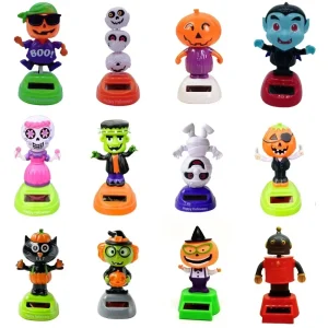 Hot Selling Halloween Car Decorations Solar Dolls Creative Swinging Figurine Car Ornaments Gifts for Children