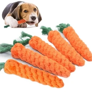 Hot pet toys cotton rope weaving carrot puppy dogs to relieve boredom and wear resistance and bite resistance pet supplies