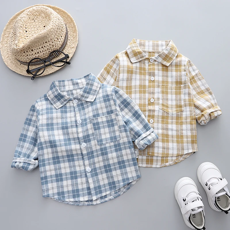 IENENS Baby Shirt Clothes Spring Thin Shirts Toddler Infant Boy Long Sleeve Tees Tops 1 2 3 4 Years Kids Cotton Shirt
