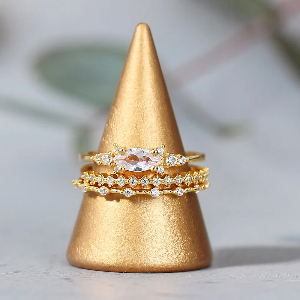 INS Style Gold Color Noble Trend Rings For Women Entry Lux Zircon Midi Finger Dainty Rings For Girl Anniversary Jewelry KAR229 - Image 2
