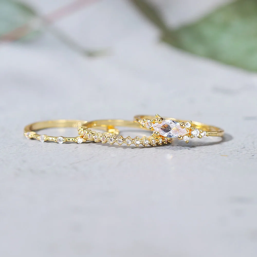 INS Style Gold Color Noble Trend Rings For Women Entry Lux Zircon Midi Finger Dainty Rings For Girl Anniversary Jewelry KAR229 - Image 3