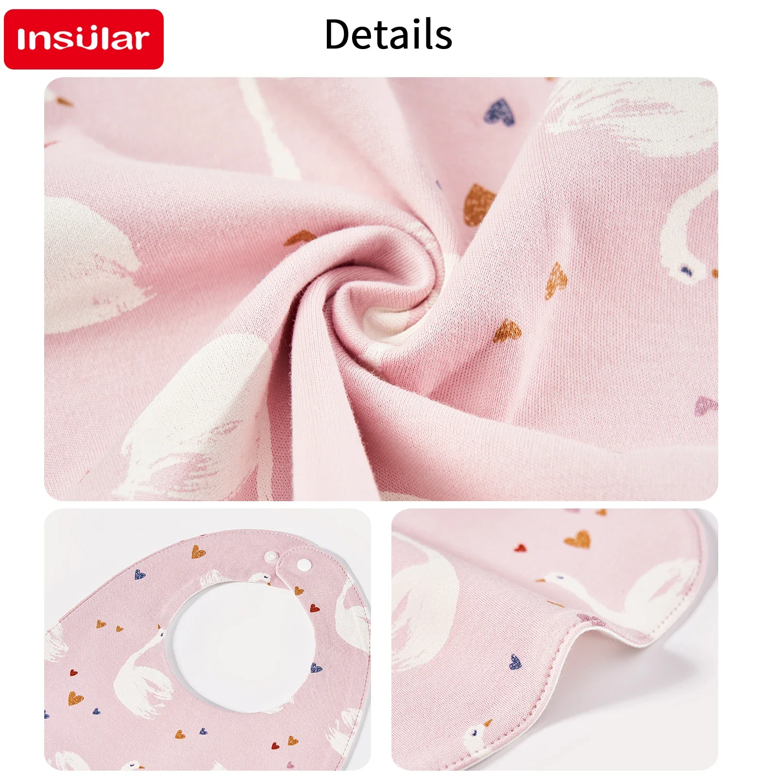 INSULAR Baby Bibs Burp Cloths Bibs Soft Cotton Adjustable Bib U Shape Newborn Feeding Bibs Infants Saliva Towe - Image 4