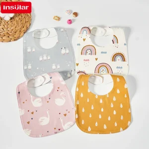 INSULAR Baby Bibs Burp Cloths Bibs Soft Cotton Adjustable Bib U Shape Newborn Feeding Bibs Infants Saliva Towe