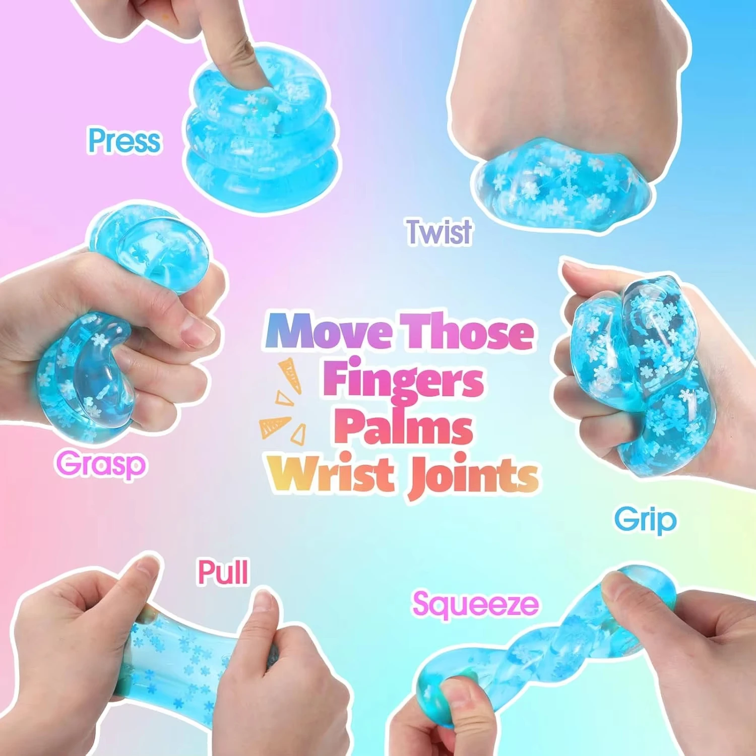 Ice Cube Squishy Toy 5.5cm Snowflake Ice Cubes Anxiety Stress Relief Squeeze Toy Soft Super Slow Rebound Adult Party Favors Gift