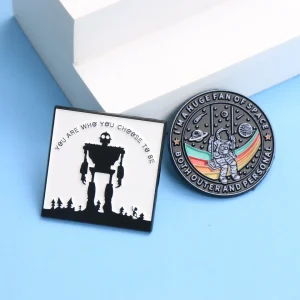 I'm a Huge Fan of Space Enamel Pin - Cartoon Astronaut & Rainbow Lapel Badge for Backpack DIY Gift