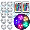 Indoor LED Night Light Battery Powered,RGB Submersible Pool Lamp Remote Control,16 Color Changing,Tabletop,Vase,Aquarium Decor