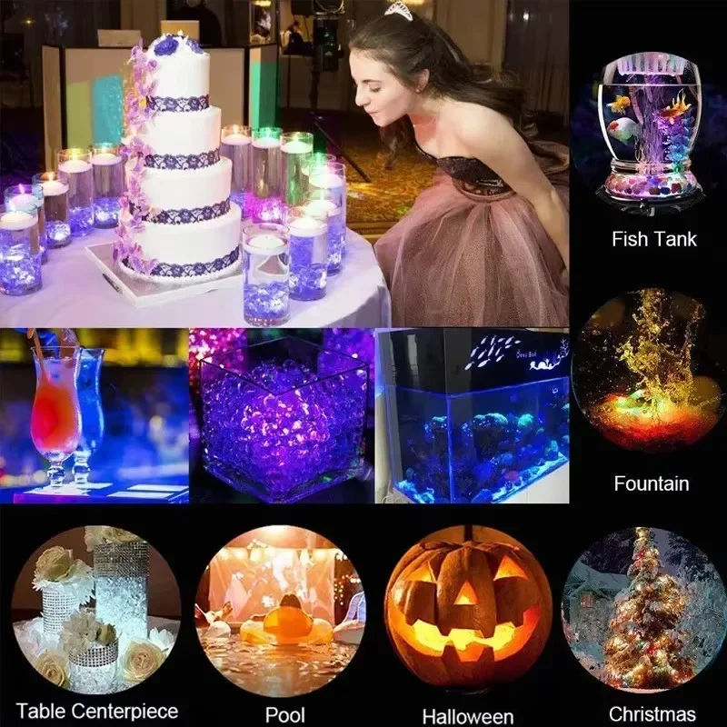 Indoor LED Night Light Battery Powered,RGB Submersible Pool Lamp Remote Control,16 Color Changing,Tabletop,Vase,Aquarium Decor - Image 4