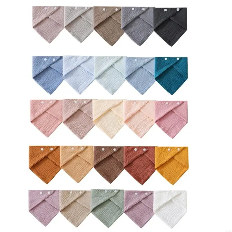 Infants Drooling Bib Soft & Breathable Baby Burp Cloth Triangular Scarf 4-layer - Image 2
