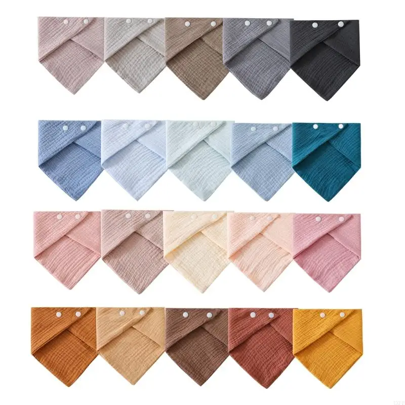 Infants Drooling Bib Soft & Breathable Baby Burp Cloth Triangular Scarf 4-layer - Image 3
