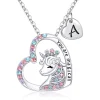 Initial Letter Unicorn Necklace You Are Magical Horse Pendant Necklaces For Girls Birthday Gifts