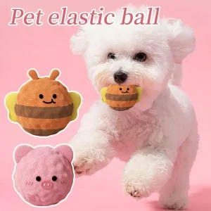 Interactive Dog Chew Toy Animal Plush Squeaky Toy TPR Bite Resistant Ball for Dog Bite Training