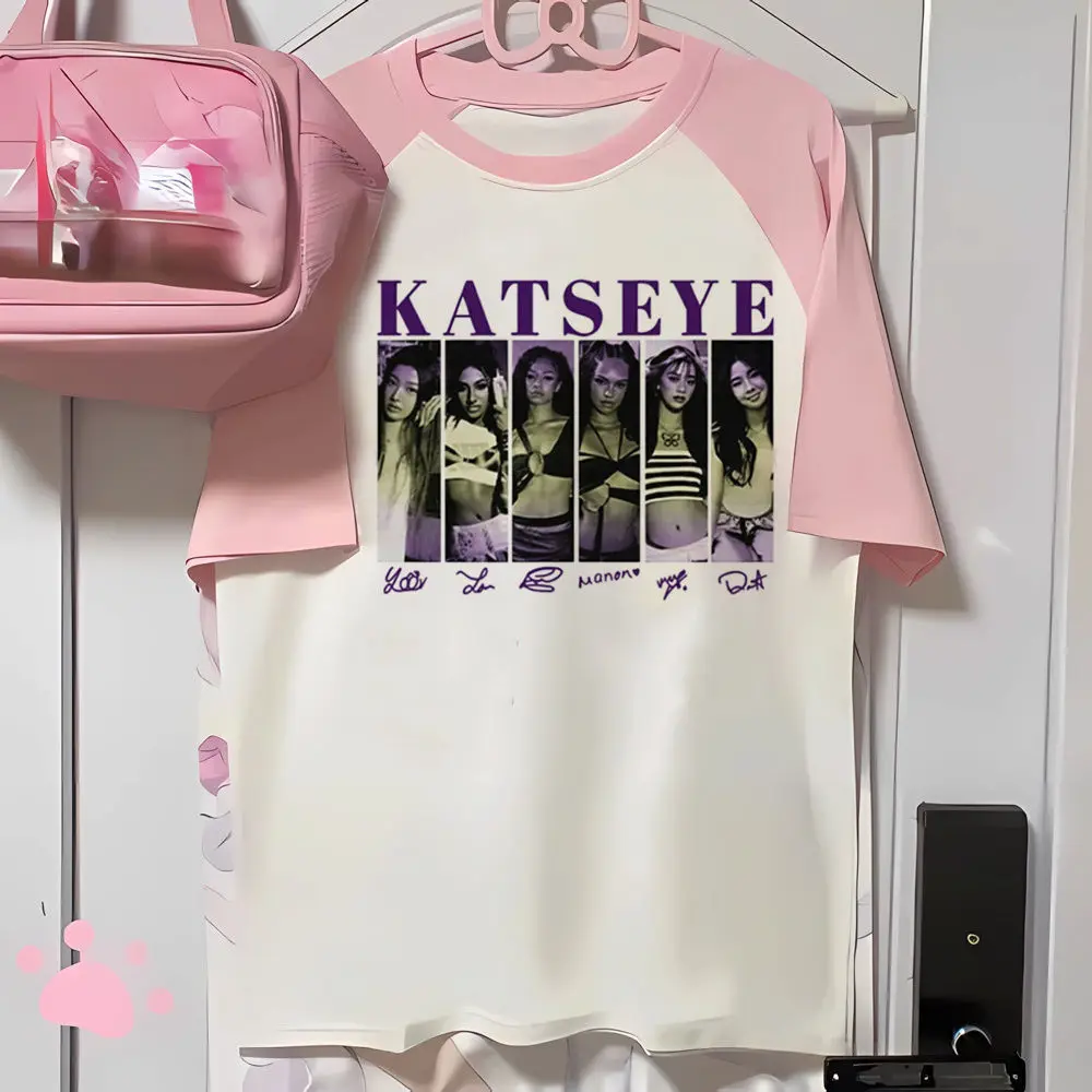 Katseye t-shirt girl 2000s anime hip hop Pastel harajuku t shirt 2000s Retro harajuku aesthetic - Image 2