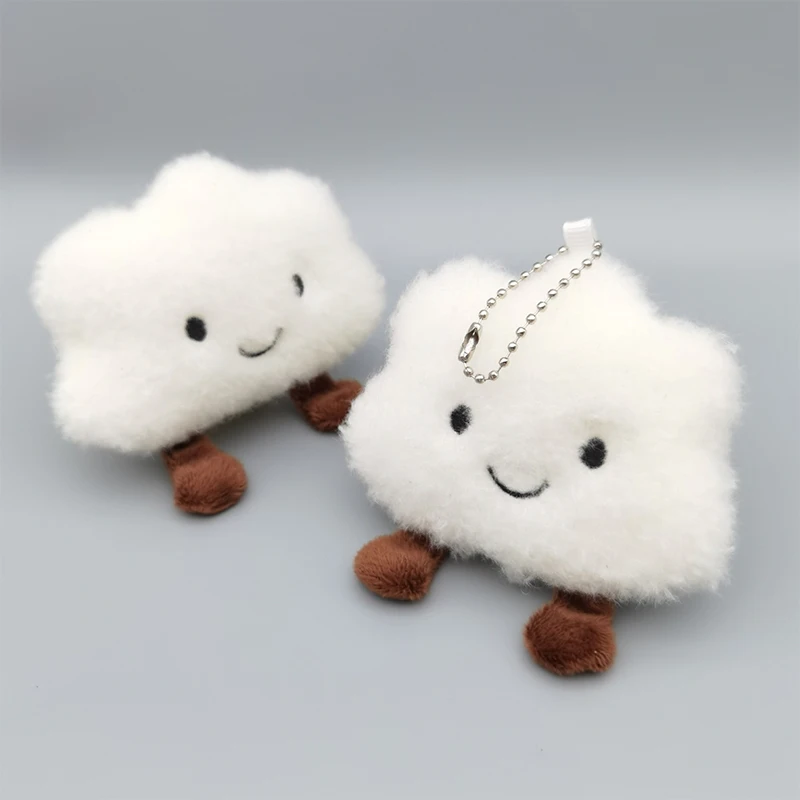 Kawaii Plush Cloud Keyring Cute Pendant Car Key Chain Pendant Soft Plush Doll Fun Girl Bag Hanging Ornament - Image 5