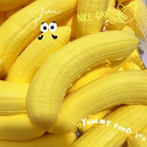 Kawaii Soft Banana Squishy Toy Slow Rising Yellow Banana Flesh Rebound Squeeze Toy Anti Stress Release Ball Hand Relax Gifts