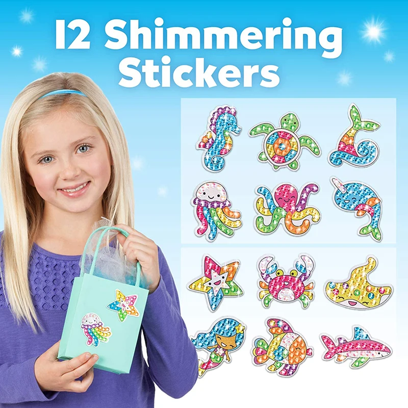 Kids Big Gem Diamond Painting Kit Create 12 Stickers DIY Arts Crafts Girls Boys Magical 5D Diamond Painting by Numbers Toys Gift - Image 4