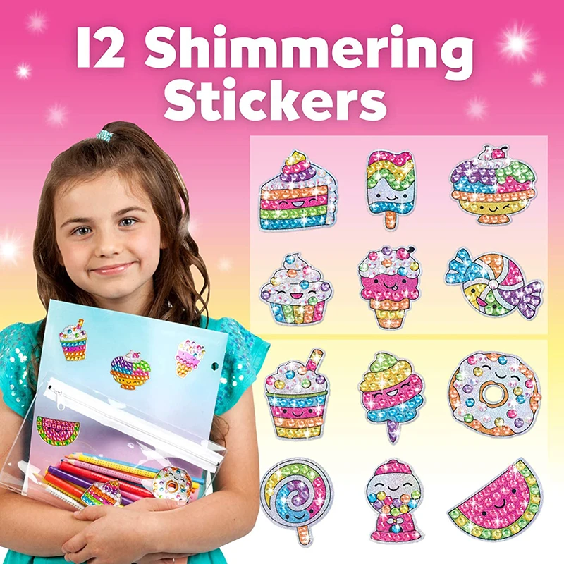 Kids Big Gem Diamond Painting Kit Create 12 Stickers DIY Arts Crafts Girls Boys Magical 5D Diamond Painting by Numbers Toys Gift - Image 6