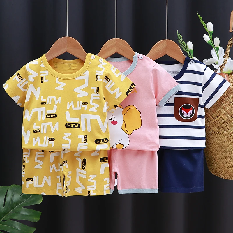 Kids Clothes Set Baby Boy/Girl T-Shirt + Shorts Summer Clothing Cotton Cartoon Casual Boys Tracksuit Children Baby Clothes Set - Image 4