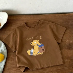 Kids Cute Tees 1-7Years Old Child Short-sleeved Tops Cartoon Printed TShirt New Design Summer Clothes For Boys Girls Cotton T
