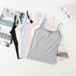 Kids Solid Color Camisole Tank Top Girls School Cotton Comfortable Vest Children Soft Undershirt Protection Underwear