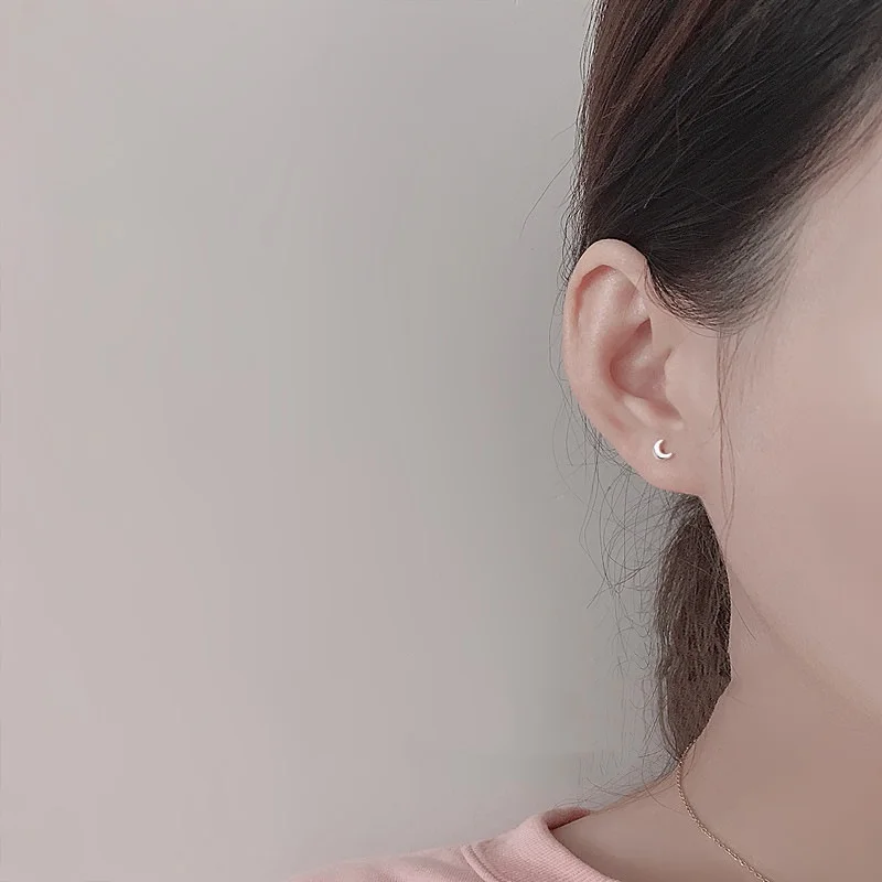 Korean Mini Small Heart Stars Stud Earrings For Women Student Teen Simple Tiny Minimalist Silver Color Ear Piercing Jewelry - Image 6