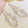 Korean Pink Bear Butterfly Flower Phone Strap Charm Chain Knot Cellphone Lanyard Keychain Woman Girl Bag Camera Pendant For Case