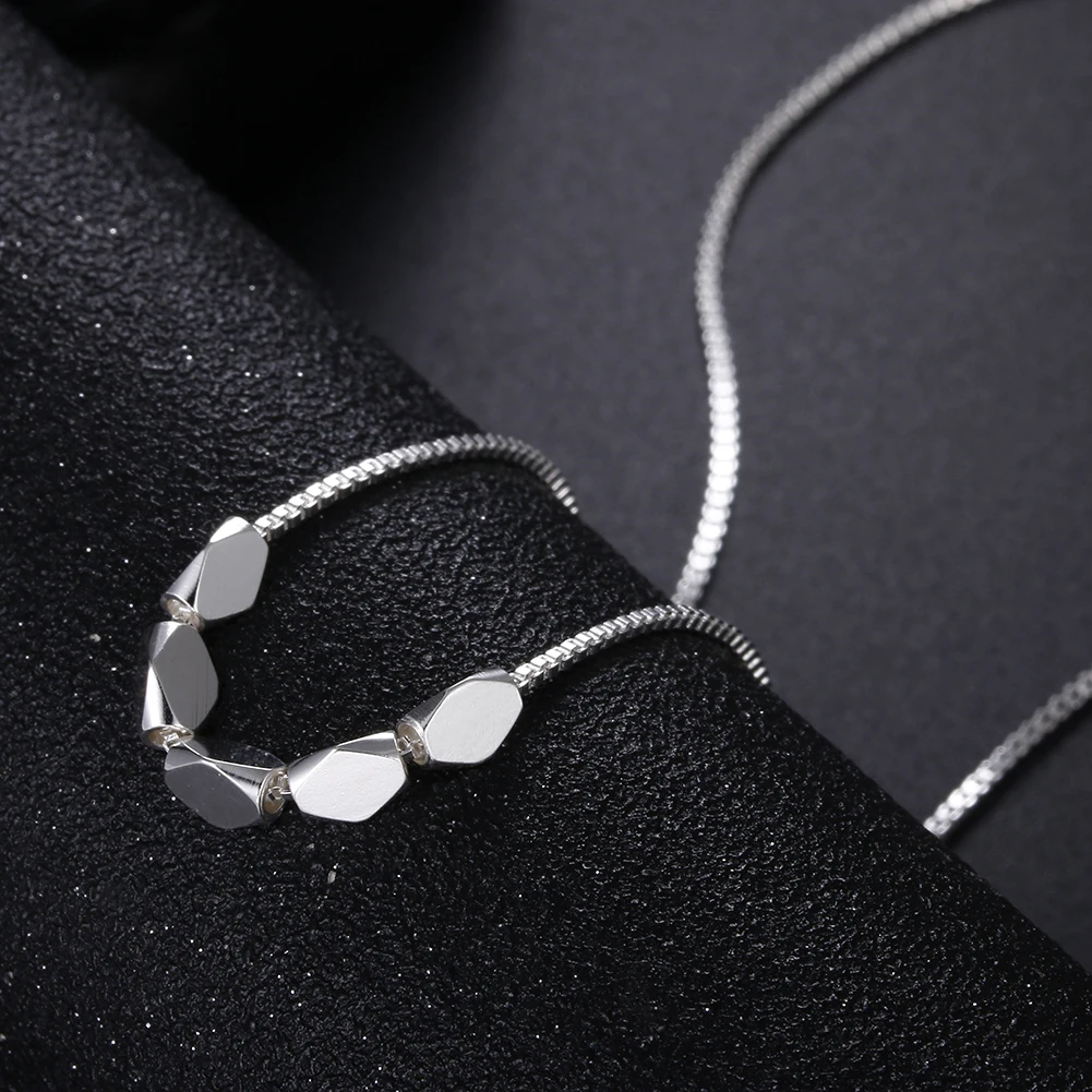 Korean fashion 925 sterling Silver box chain bracelets neckalce for women Party wedding accessories jewelry sets Couple gifts - Image 6