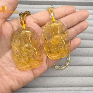 Ksitigarbha Bodhisattva Pendant Necklace Buddha Lucky Amulet Pendant Necklace For Men Women Long Sweater Chain Buddhist Jewelry