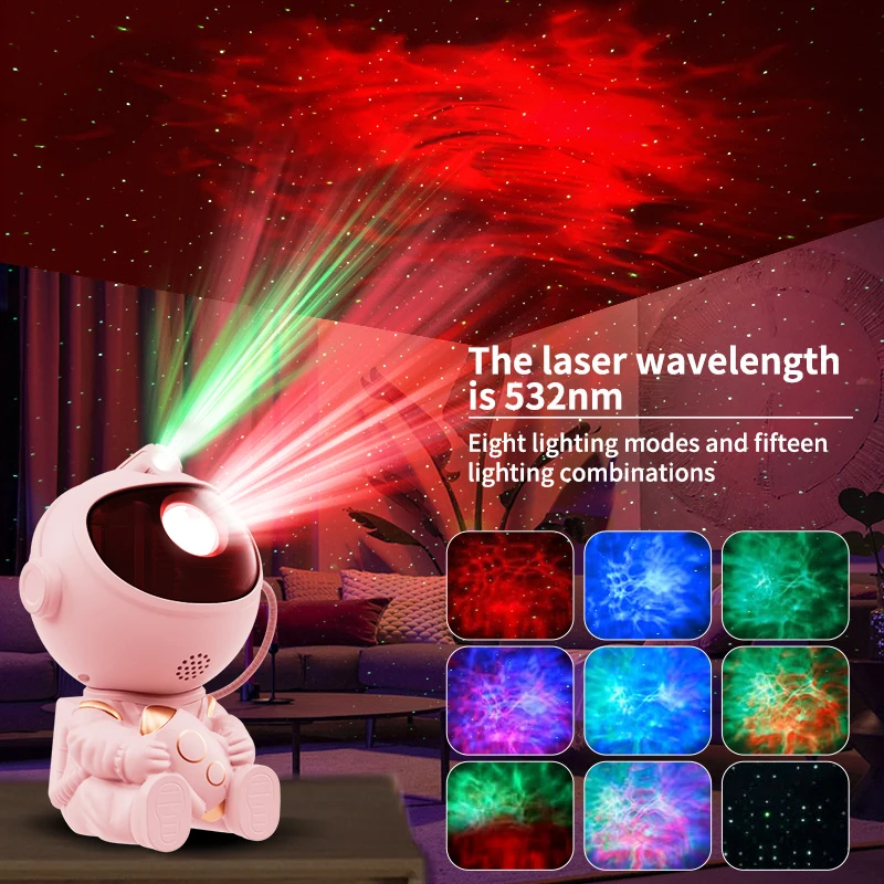 LED Star Galaxies Projector Night Light Astronaut Starry Sky Bedroom Room Decor Children's Gift - LED Atmosphere Creating Lamp - Image 2