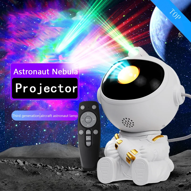 LED Star Galaxies Projector Night Light Astronaut Starry Sky Bedroom Room Decor Children's Gift - LED Atmosphere Creating Lamp - Image 5