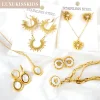 LUXUKISSKIDS Luxury Design Gold-Plated Trendy Necklace Earrings Women Jewelry Sets Fine Shell Bee Pendant Vintage Gorgeous Party