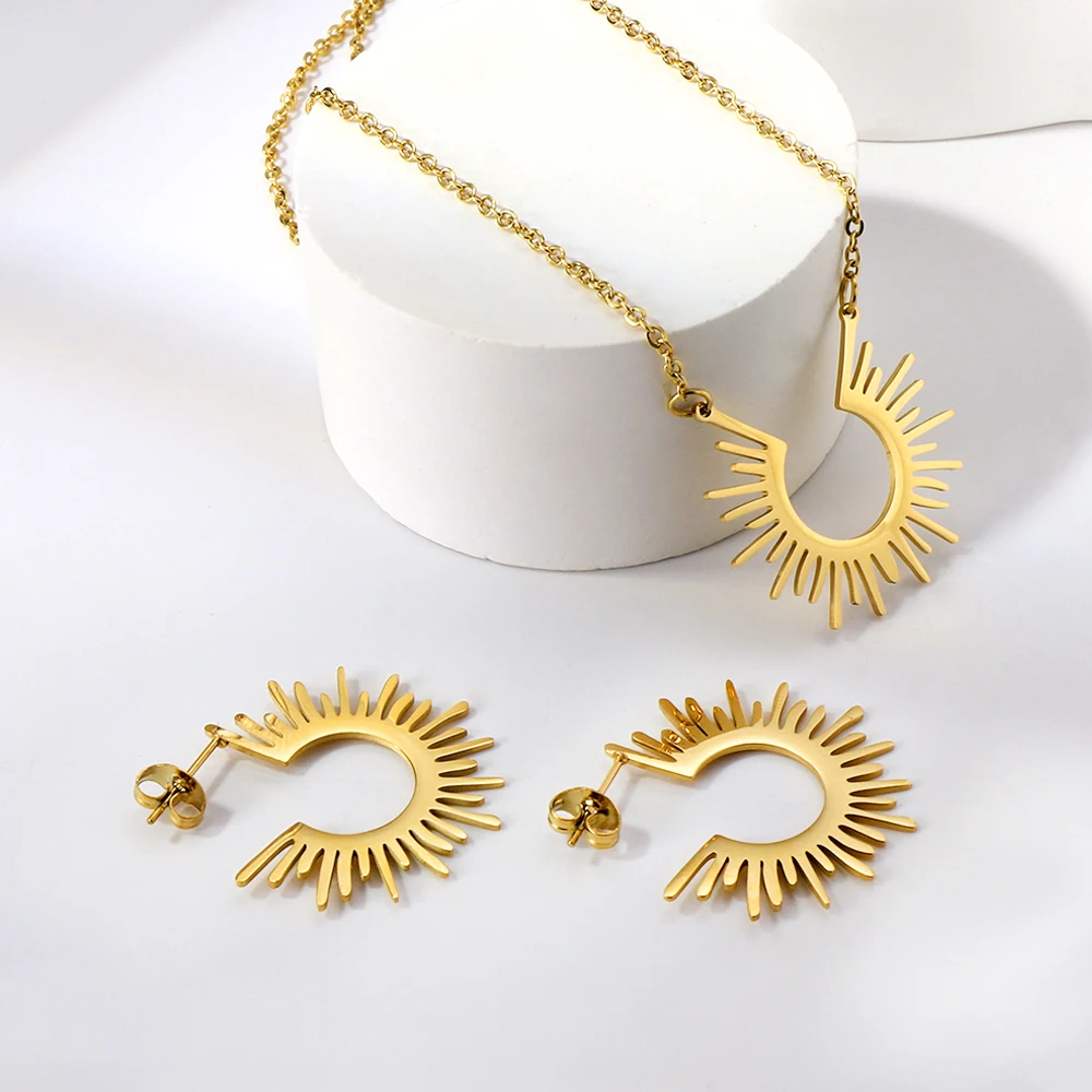 LUXUKISSKIDS Luxury Design Gold-Plated Trendy Necklace Earrings Women Jewelry Sets Fine Shell Bee Pendant Vintage Gorgeous Party - Image 4