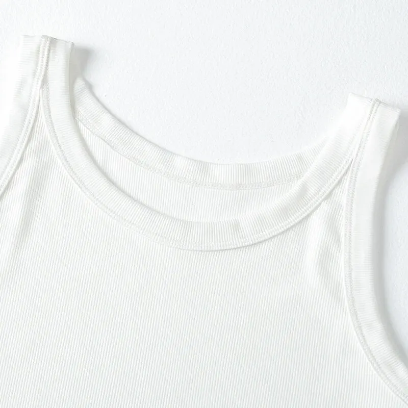 Ladies Four Seasons Solid Color Vest Fashion Joker Young Woman Threaded Camisole plus Size Bottoming Vest - Image 6