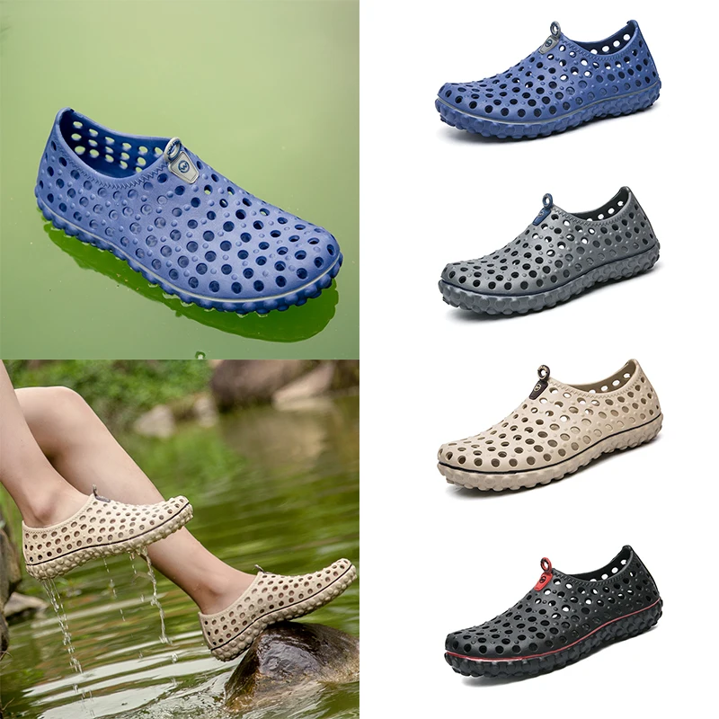 Large Size EVA Men Vacation Beach Sandals Travel Leisure Slippers Outdoor Wading Shoes Light Aqua Shoes 39-45# - Image 2