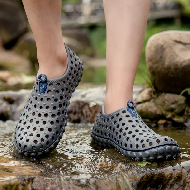 Large Size EVA Men Vacation Beach Sandals Travel Leisure Slippers Outdoor Wading Shoes Light Aqua Shoes 39-45# - Image 4