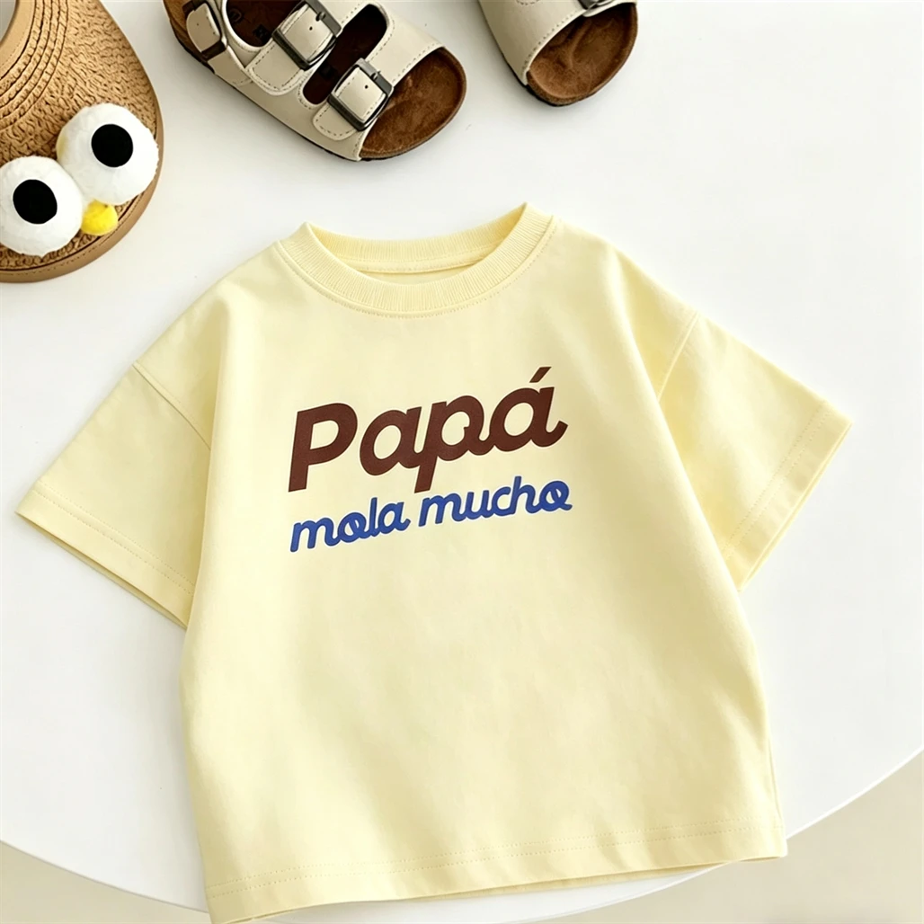 Letter Tshirt Child New Design Clothes 2026 Summer Short Sleeve Round Neck Base Shirt Casual Sports Tops Kids Thin Cotton Tops - Image 5