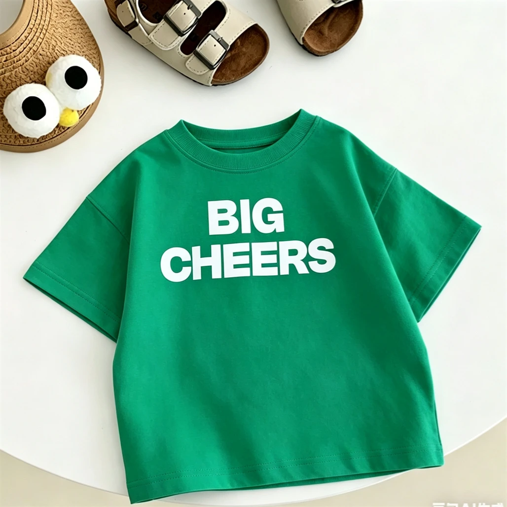 Letter Tshirt Child New Design Clothes 2026 Summer Short Sleeve Round Neck Base Shirt Casual Sports Tops Kids Thin Cotton Tops - Image 6