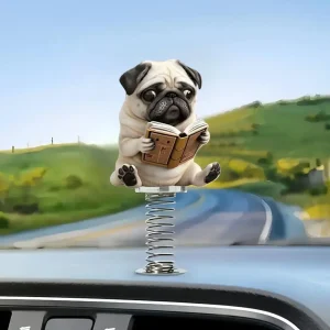Lovely Dog Acrylic Spring Shaking Ornaments Car Funny Accessories Dashboard Decorations Cute 2d Shaped Toy P3p8