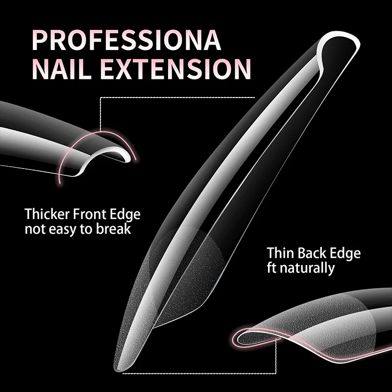 Luxury False Nail Tips Soft Gel Fingertip Semi-matte Capsules Almond French Coffin Full Cover Artificial Fake Nails Extension - Image 2