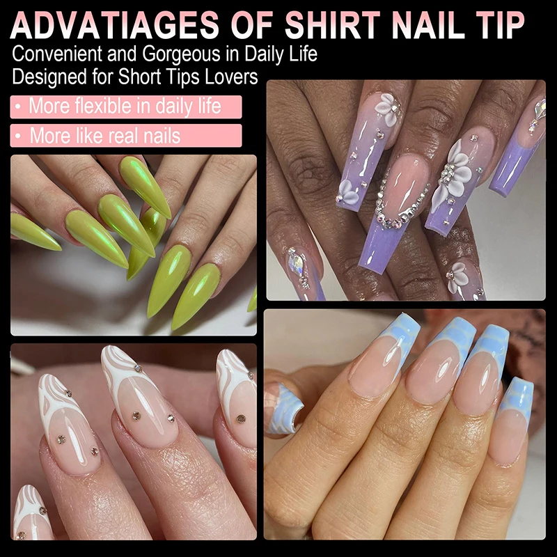 Luxury False Nail Tips Soft Gel Fingertip Semi-matte Capsules Almond French Coffin Full Cover Artificial Fake Nails Extension - Image 4