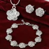 Luxury designer Jewelry Sets 925 sterling silver charms flowers Necklaces earrings Bracelets for Women gift boutique accessories