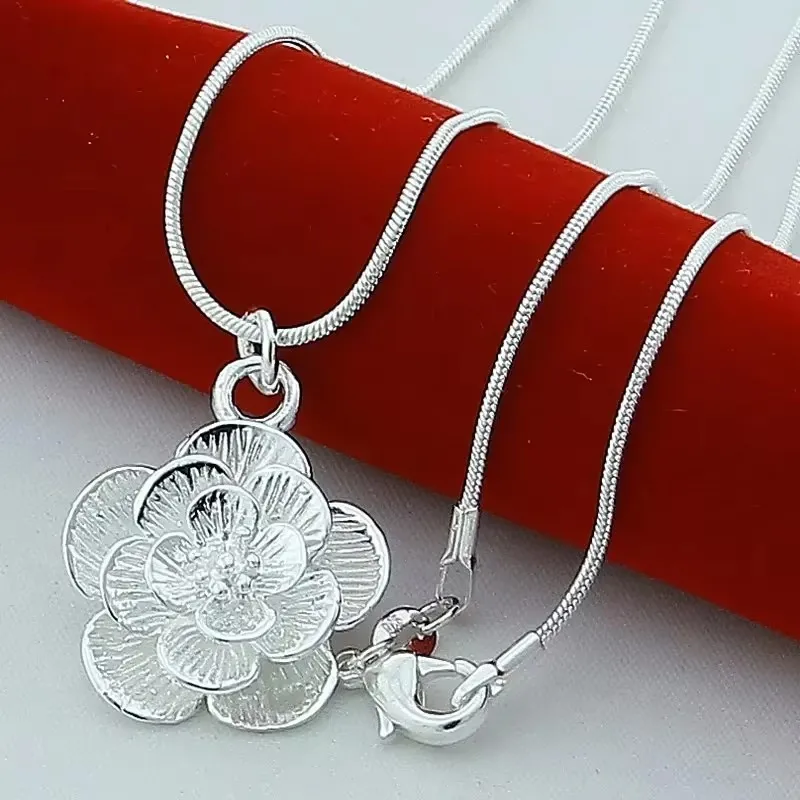 Luxury designer Jewelry Sets 925 sterling silver charms flowers Necklaces earrings Bracelets for Women gift boutique accessories - Image 2