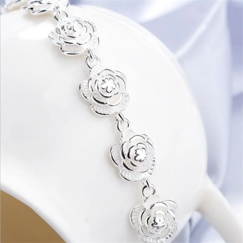 Luxury designer Jewelry Sets 925 sterling silver charms flowers Necklaces earrings Bracelets for Women gift boutique accessories - Image 4