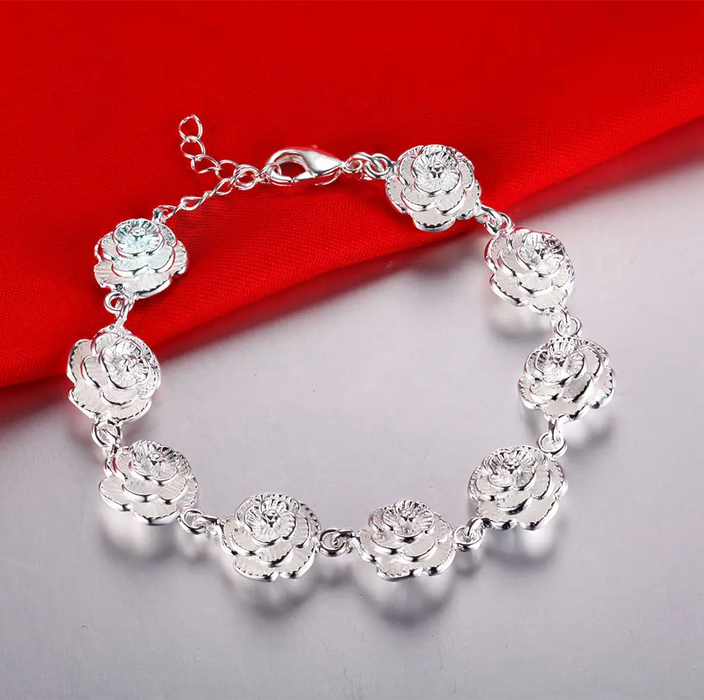 Luxury designer Jewelry Sets 925 sterling silver charms flowers Necklaces earrings Bracelets for Women gift boutique accessories - Image 6