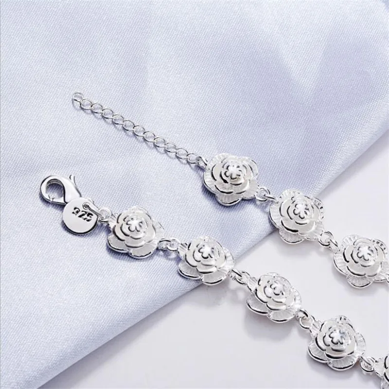 Luxury designer Jewelry Sets 925 sterling silver charms flowers Necklaces earrings Bracelets for Women gift boutique accessories - Image 5