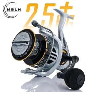 MBLN Brand,Max Drag 25KG/55LB,Durable Spinning Fishing Reel,Alloy Spool,Alloy Gear,CNC Metal Handle,Large Line Capacity