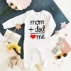 MOM+DAD=ME Print Baby Sleepsuit Long Sleeve Round Neck Infant Bodysuit Newborn Shower Gifts Boy Girl Cute Infant Sleepsuit