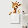 MT1233# Adorable Giraffe for Switch Sticker - Easy Apply, Ideal for Bedroom, Living Room & Bathroom Decor