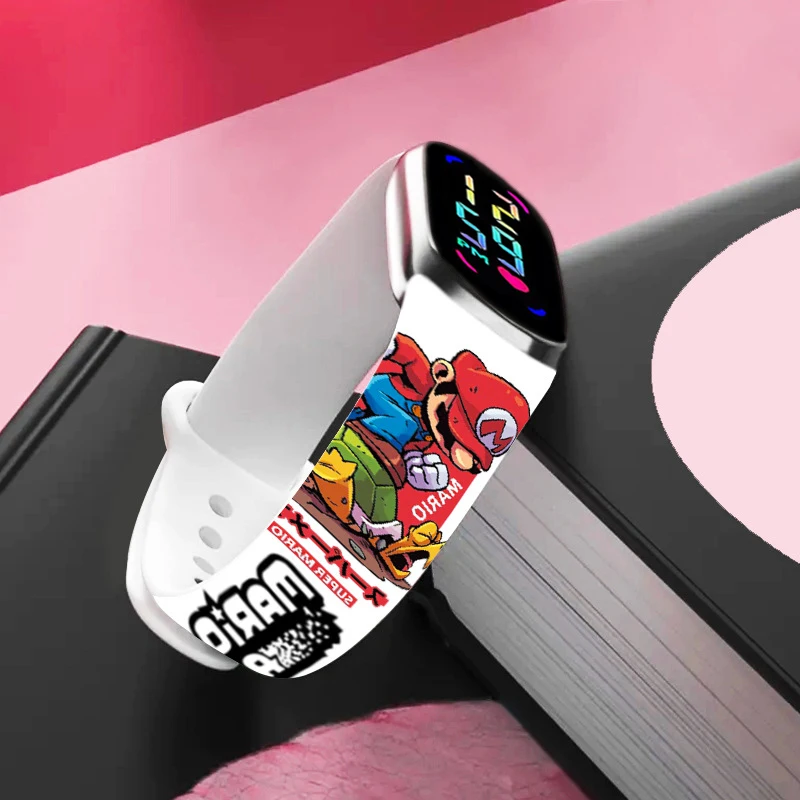 Mario Bros Children's Watches Action Figures Luigi Princess Peach Yoshi Bowser kids Sport Wristband Waterproof Digit - Image 4