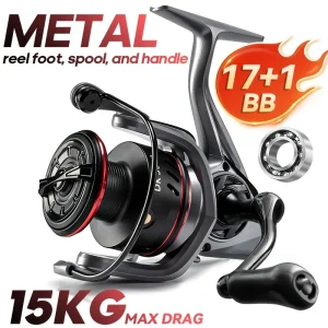 Maximum Unloading Force 33.07LB Lure Long-Throw Spinning Fishing Reels For Saltwater Freshwater All-Metal Spool Fishing Tackle
